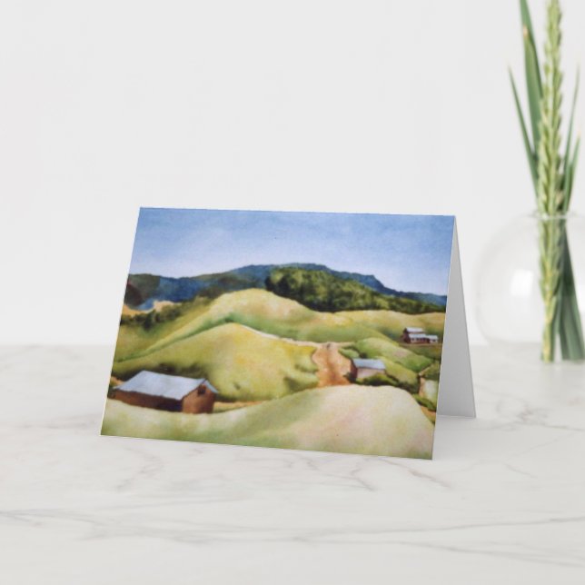 Grusskarte "Hill Country Farm" Landstraßen Karte (Vorderseite)