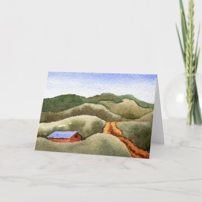 Grußkarte "Hill Farms" Landstraßen Karte (Vorderseite)