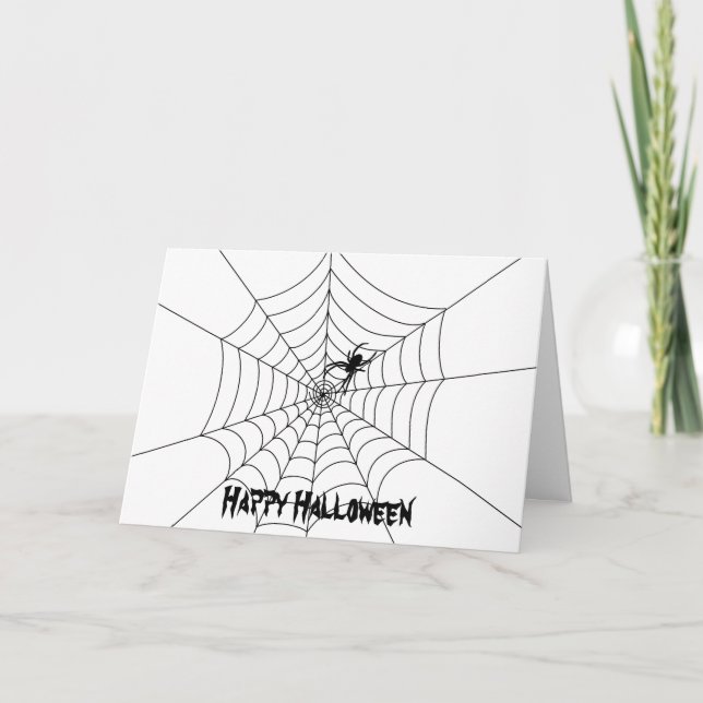 Grußkarte im SpiderwebHalloween - Leere Karte (Vorderseite)