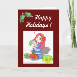 Grußkarte in den Süßigkeiten eingefangen Feiertagskarte