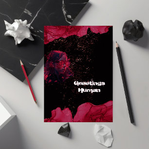 Grußkarte in Rot und Schwarz Karte