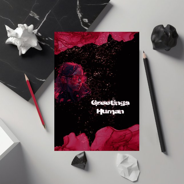 Grußkarte in Rot und Schwarz Karte (Von Creator hochgeladen)