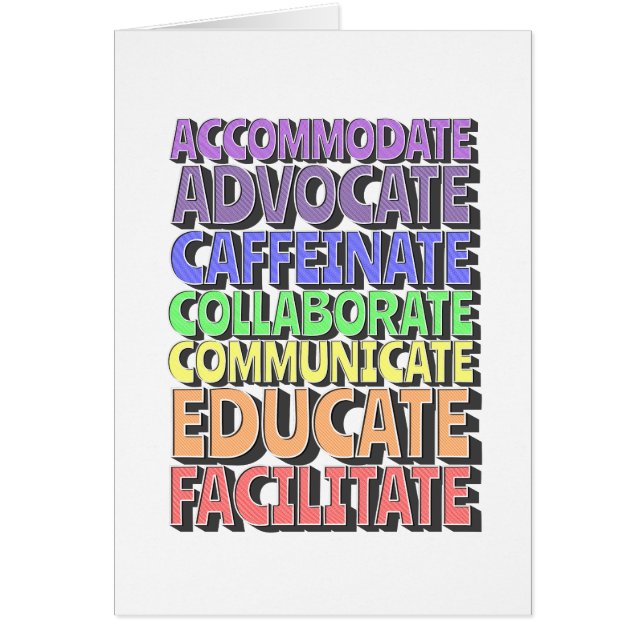 Grußkarte (innen blau) Lehrertag (Vorne)