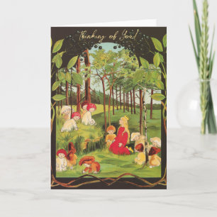 Grußkarte Kleine Prinzessin im Wald