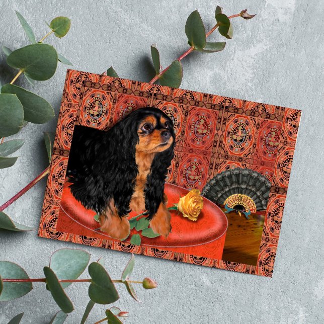 Grußkarte, König Charles Cavalier Spaniel (Von Creator hochgeladen)