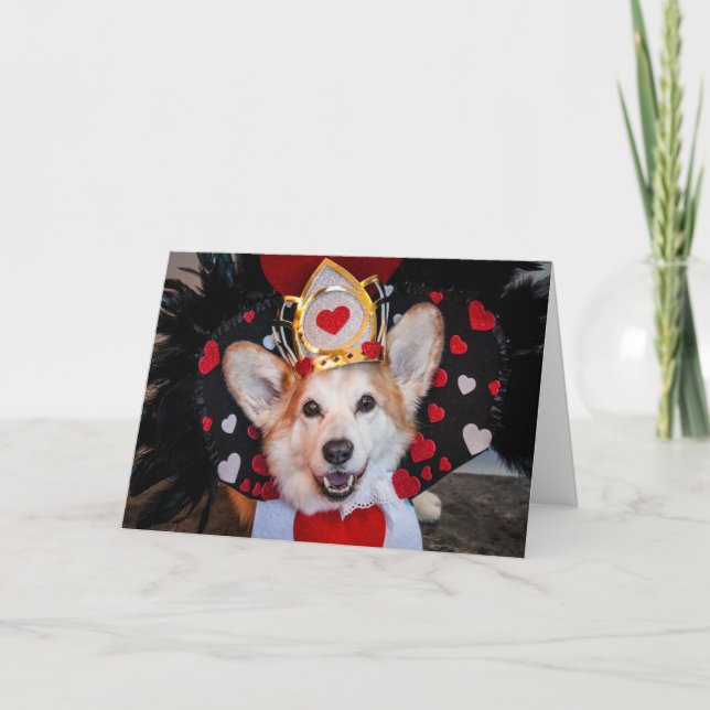 Grußkarte König von Herzen Corgi Valentine Karte (Vorderseite)