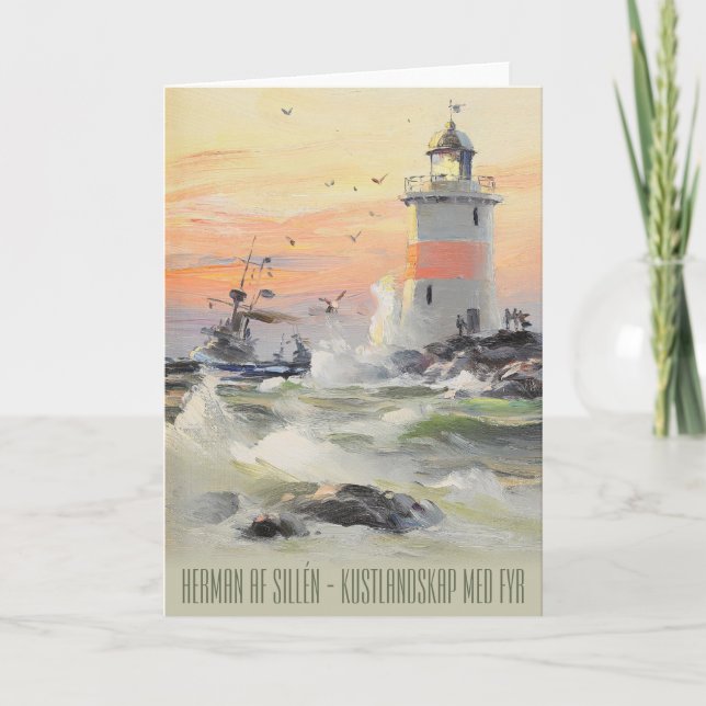 Grußkarte Kustlandskap med fyr (Sillén) CC0514 Karte (Vorderseite)