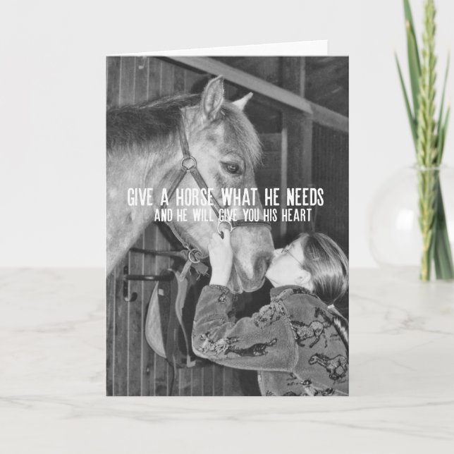 Grußkarte LIEBE PONY Dankeskarte (Vorderseite)
