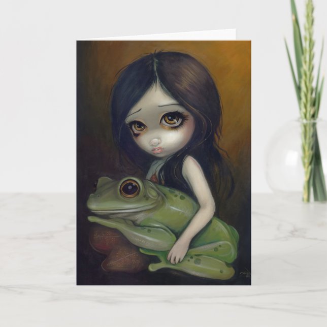 Grußkarte "Little Frog Girl" Karte (Vorderseite)