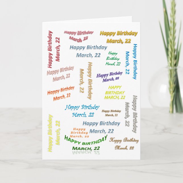 Grußkarte März, 22 Geburtstag Karte (Vorderseite)