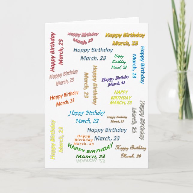 Grußkarte März, 23 Geburtstag Karte (Vorderseite)