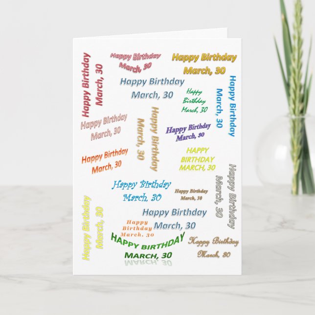 Grußkarte März, 30 Geburtstag Karte (Vorderseite)