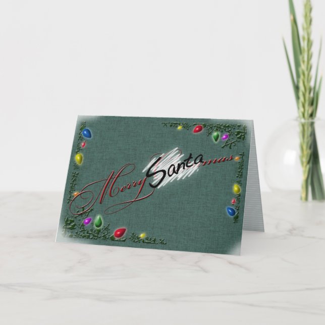 Grußkarte "Merry SANTAmas" Feiertagskarte (Vorderseite)