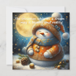 Grußkarte mit einem niedlichen Schneemann