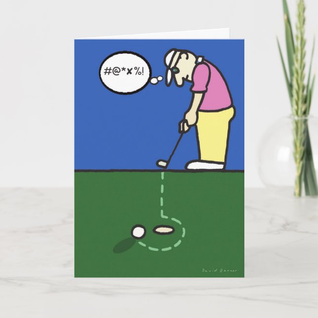 Grußkarte mit Golfer-Abbildung Karte (Vorderseite)
