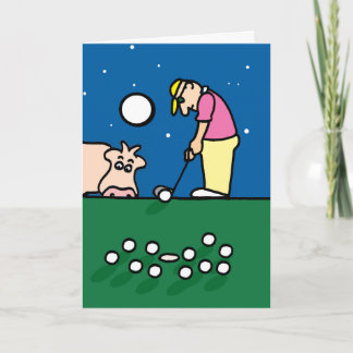 Grußkarte mit Golfspielerillustration Karte