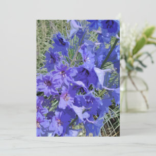 Grußkarte mit larkspur Blume Design "Hi!" Dankeskarte