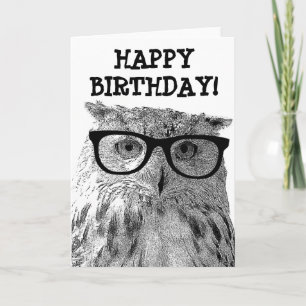 Grußkarte mit lustigem Eule-Foto Karte