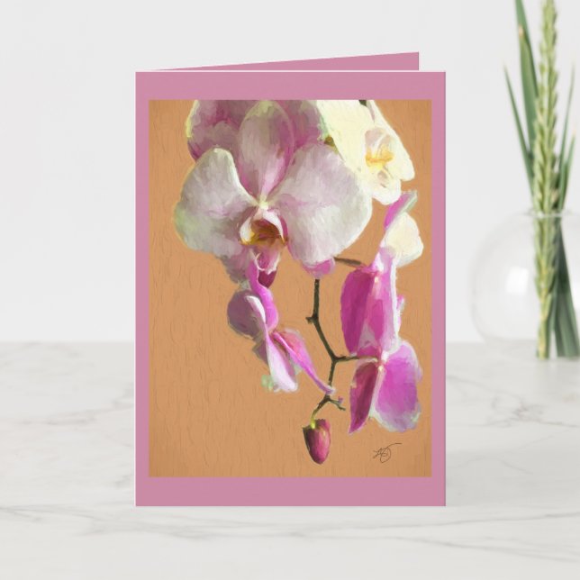 Grußkarte mit Orchid Karte (Vorderseite)