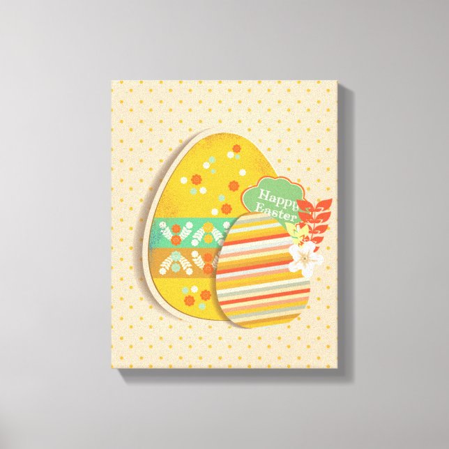 Grußkarte mit Ostereisymbol Leinwanddruck (Vorderseite)