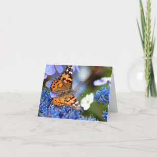 Grußkarte mit Painted Lady Schmetterling Dankeskarte