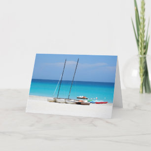 Grußkarte mit tropischer Strandszene Karte