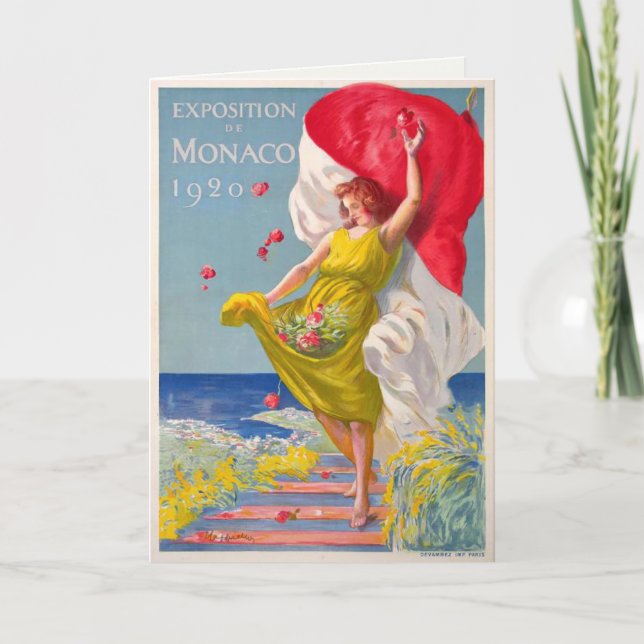 Grußkarte mit Vintage Ad Poster Karte (Vorderseite)