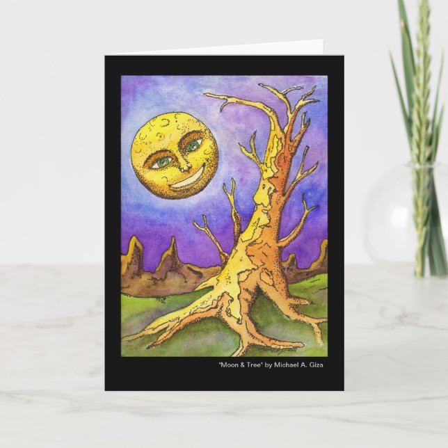 Grußkarte Moon & Tree Karte (Vorderseite)