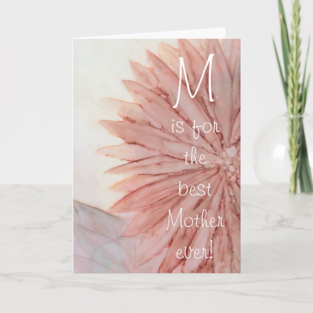 Grußkarte "Muttertag glücklich" Rosa Blume Karte (Vorderseite)