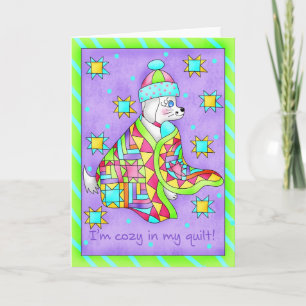 Grußkarte oder Note Card für Quilt-Lover-Hunde Karte