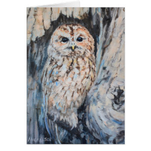Grußkarte Owl Hideout Fine Art