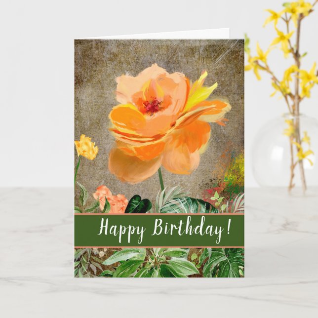 Grußkarte Peach-Rose Karte (Gelbe Blume)