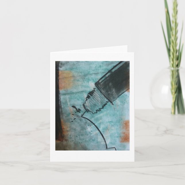 Grußkarte "Pen and Ink", pastellfarben auf Papier Karte (Vorderseite)