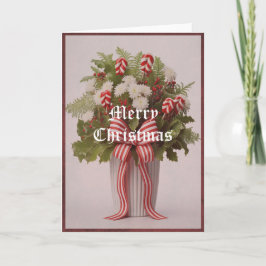 Grußkarte Peppermint Greenery Bow Weihnachten Karte