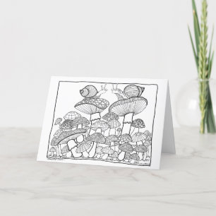 Grußkarte - Pilze Doodle Feiertagskarte