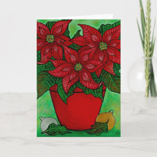 Grußkarte "Poinsettia Time" Feiertagskarte