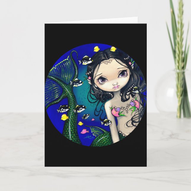 Grußkarte "Porthole Mermaid" Karte (Vorderseite)