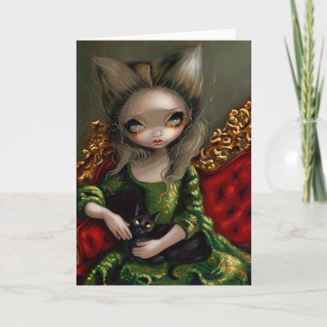 Grußkarte "Princess with a Black Cat" Karte (Vorderseite)