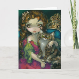Grußkarte "Princess with a Maine Coon Cat" Karte