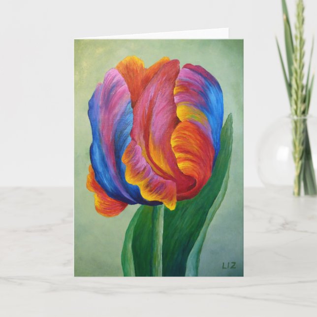 Grußkarte Rainbow Tulip Karte (Vorderseite)