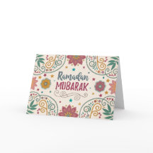Grußkarte Ramadan Patterns Kalligraphie