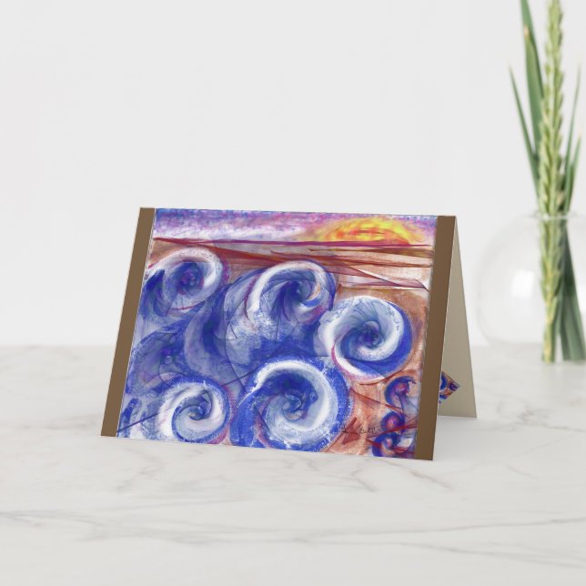 Grußkarte rollende Wellen denken Sie daran Karte (Vorderseite)