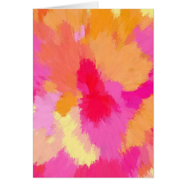 Grußkarte Rosa, Orange und Gelb (Vorne)
