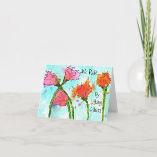 Grußkarte Rosa und orangefarbene Aquarellpinsel Karte