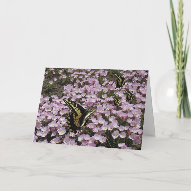 Grußkarte - Schmetterlinge und Blume Karte (Vorderseite)