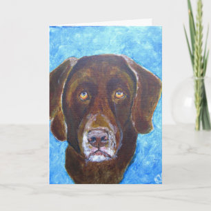 Grußkarte, Schokolade Labrador Hunde Kunst Karte