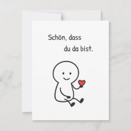Grußkarte „Schön, dass du da bist.“  - Strichfigur Mitteilungskarte