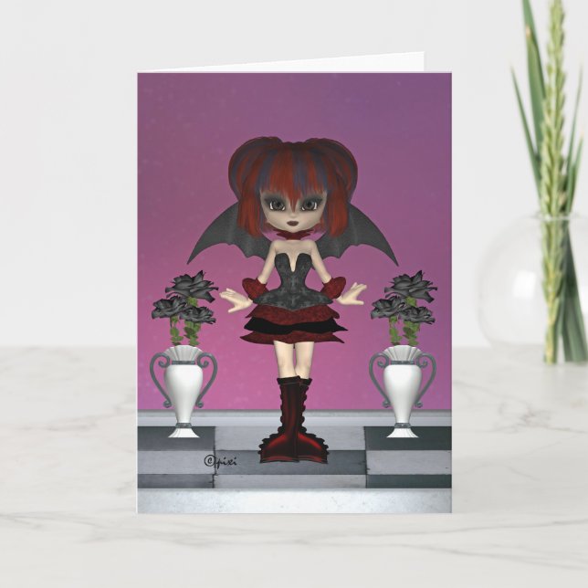 Grußkarte "Schwarze Rose" Karte (Vorderseite)