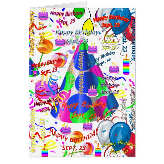 Grußkarte September, 23 Geburtstag (Vorne)