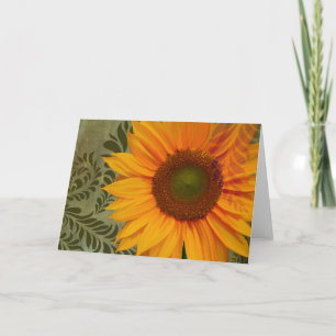 Grußkarte SommerSun II, Sonnenblumegartenarbeit Karte